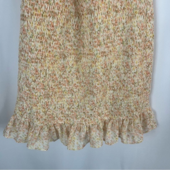 Mable Lyssi Floral cottagecore Smocked Spaghetti Strap Mini
Dress M  Cream - Picture 5 of 16